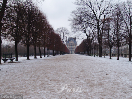 The Louvre, the Tuileries under snow